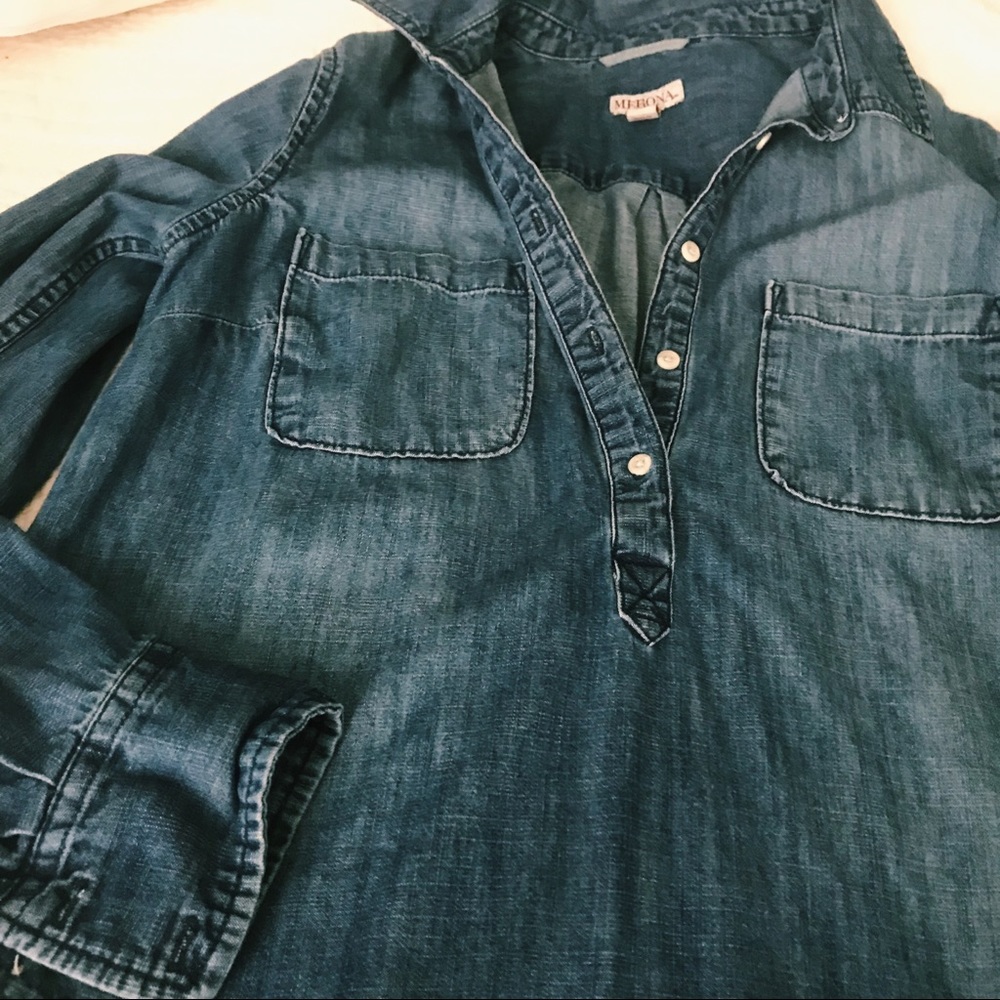 Denim Button Up Blouse